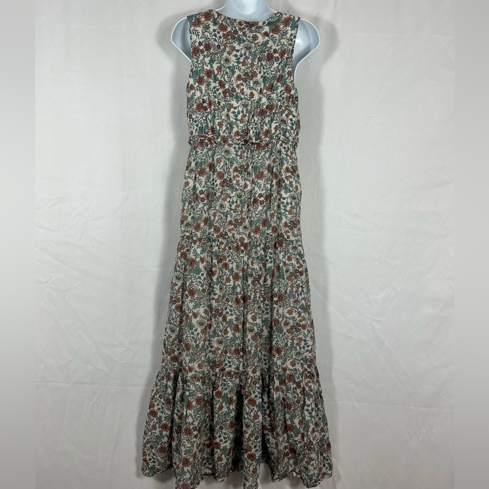 Rachel Zoe cotton floral tiered Maxi dress S - Picture 6 of 10